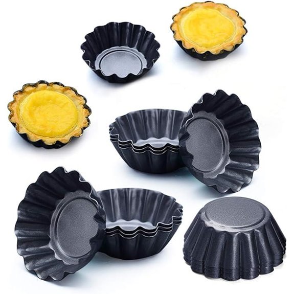 12 Pack Egg Tart Molds 2.6 x 0.9 inch