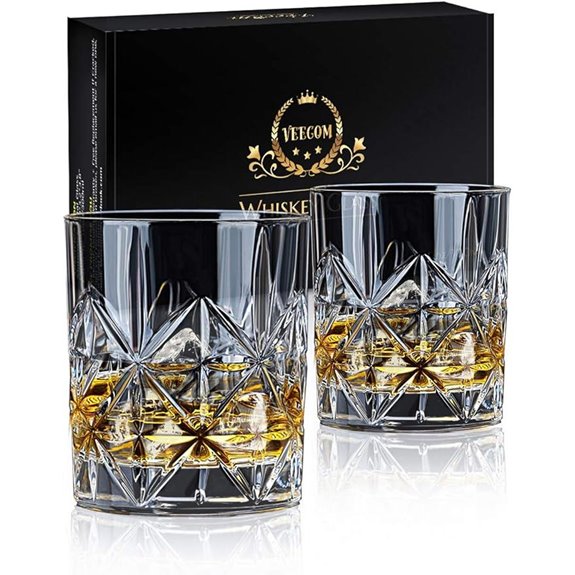 Whiskey Glass Set of 2 10 oz Crystal Bourbon