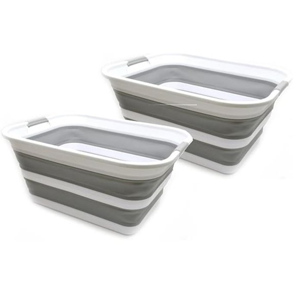SAMMART 42L Collapsible Laundry Baskets (2 Pack)