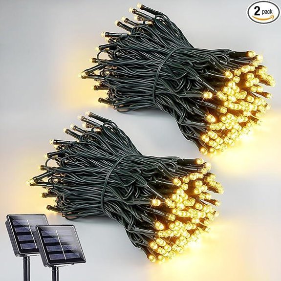 2 Pack Solar String Lights for Outdoors