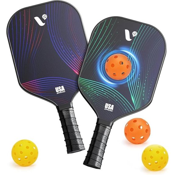 Pickleball Paddles Set of 2 with Balls
