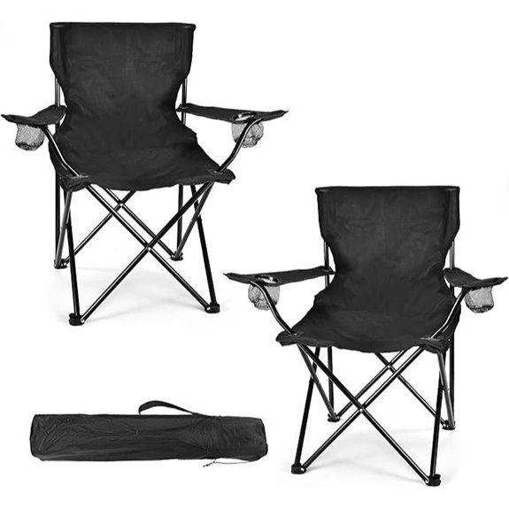 2 Pack Portable Camping Chairs with Carry Bags