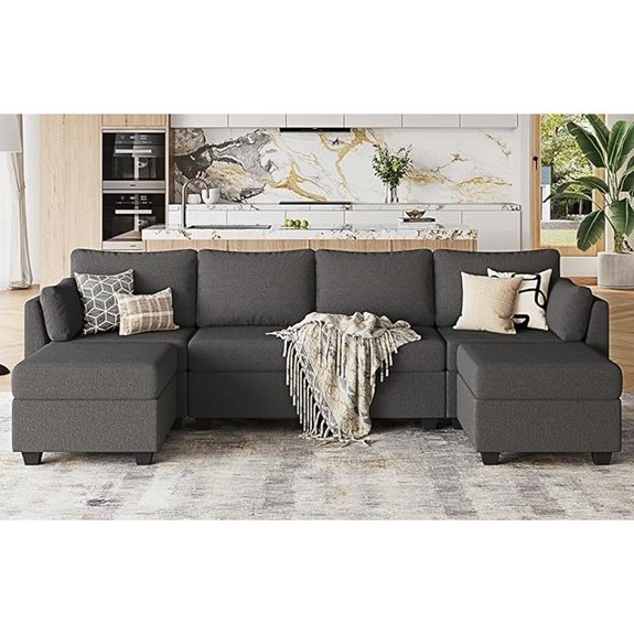 114.17 U-Shaped Modular Sectional Sofa with Storage