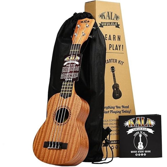 Kala Soprano Ukulele Starter Kit with Lessons and Tuner