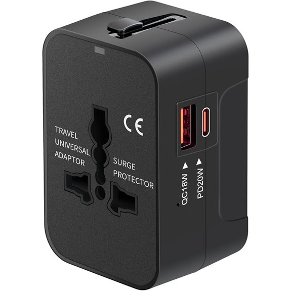 Universal Travel Adapter with Fast Charging Ports
