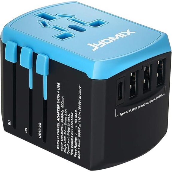 Universal USB Travel Power Adapter with 3 USB Ports