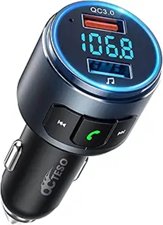 Upgraded V5.3 Bluetooth FM Transmitter with Wireless Car Kit