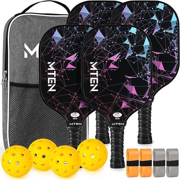 USAPA Approved Pickleball Paddles Set with Rackets