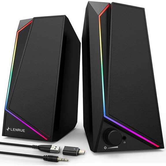 LENRUE USB-C PC Speakers with Headphone Jack