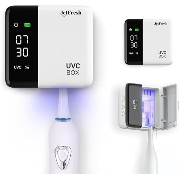 UV Toothbrush Sanitizer & Dryer with LED Display