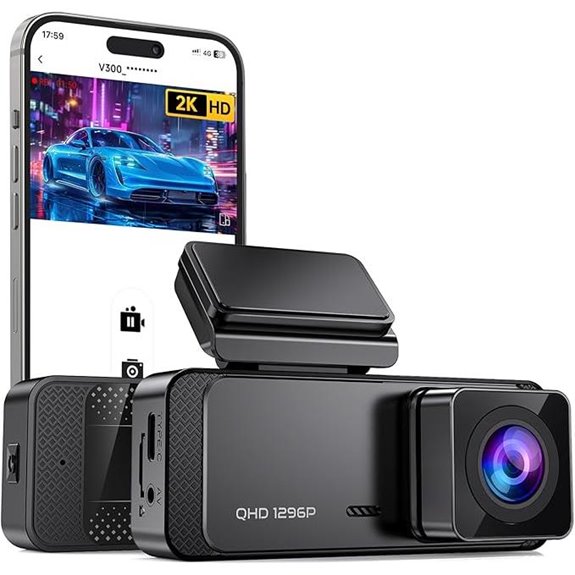 V300 1296P WiFi Dash Cam with Night Vision