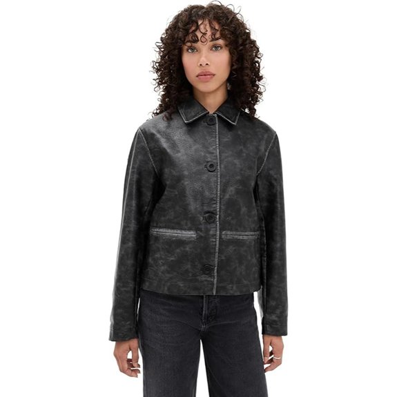 Free People Womens Hera Vegan Leather Jacket