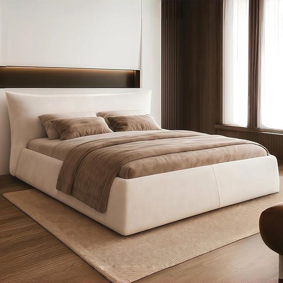 Queen Size Velvet Bed Frame with Soft Headboard