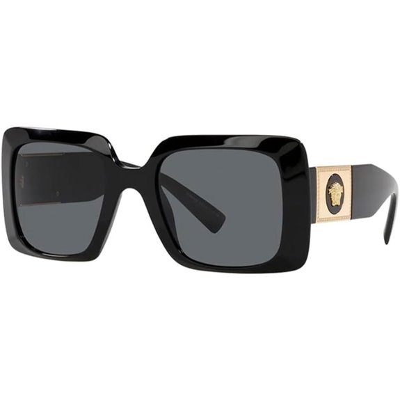 Versace VE 4405 GB1/87 Black Plastic Rectangle Sunglasses Grey Lens
