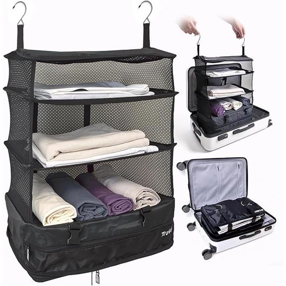 Grand Fusion Travel Luggage Organizer with Hanging Shelves