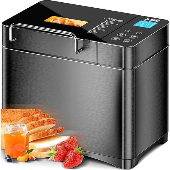 KBS 17-in-1 Stainless Steel Bread Maker with Recipes