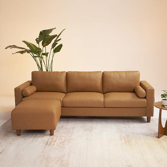 Vesgantti 100 Faux Leather Sectional Couch with Ottoman