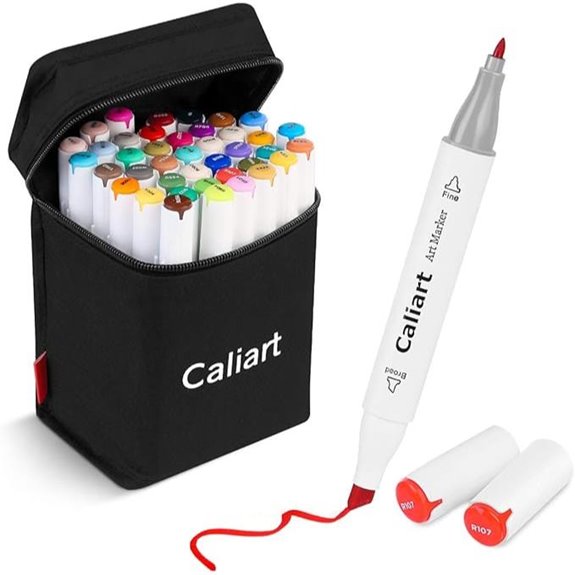 Caliart 41-Color Alcohol-Based Art Markers Set