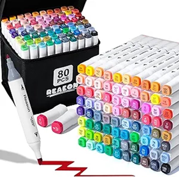 Alcohol Art Markers Set 80 Colors Dual Tips