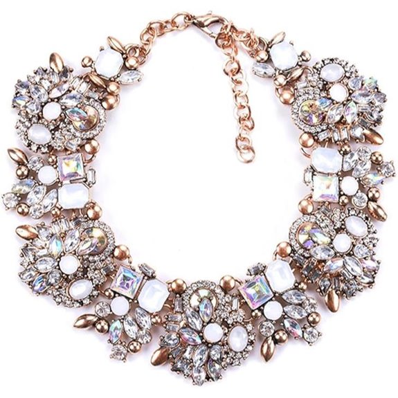 Colorful Glass Crystal Bib Necklace for Women