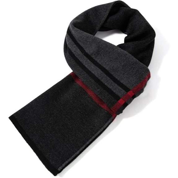 Villand Men's Luxurious Merino Wool Striped Scarf
