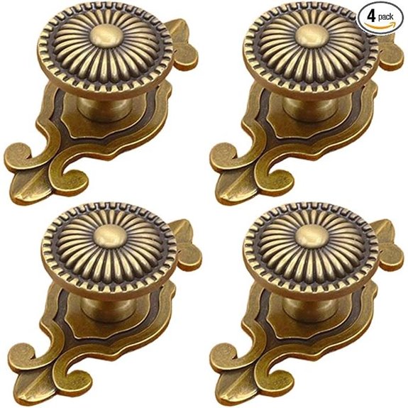 Vintage Brass Mushroom Cabinet Knobs (4 Pack)