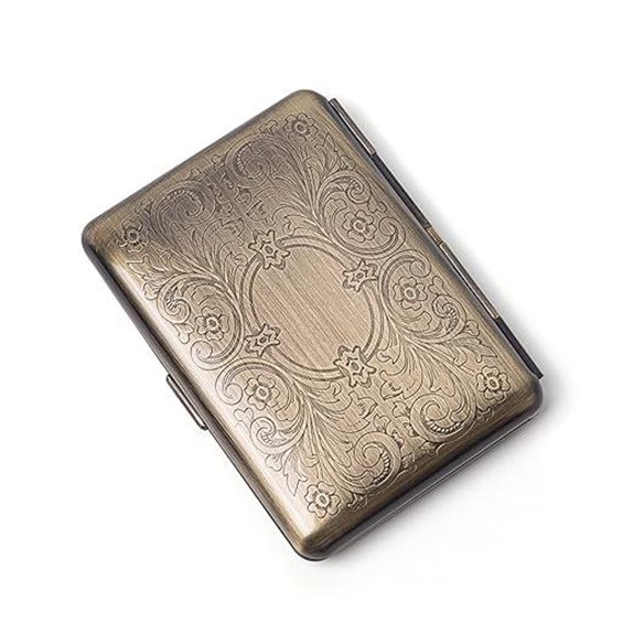 Vintage Bronze Metal Cigarette & RFID Card Case