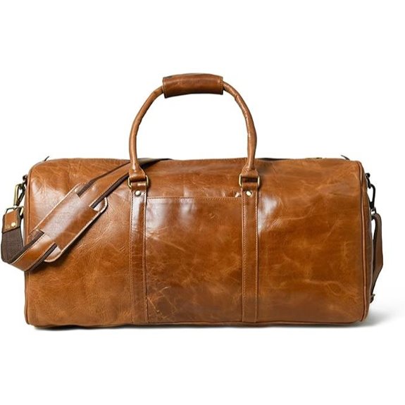 Vintage Buffalo Leather Duffle Bag for Men and Women