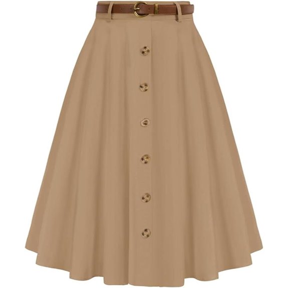 Belle Poque Women's Vintage A-Line Midi Skirt