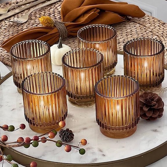 Kate Aspen Vintage Glass Candle Holders (Set of 6)