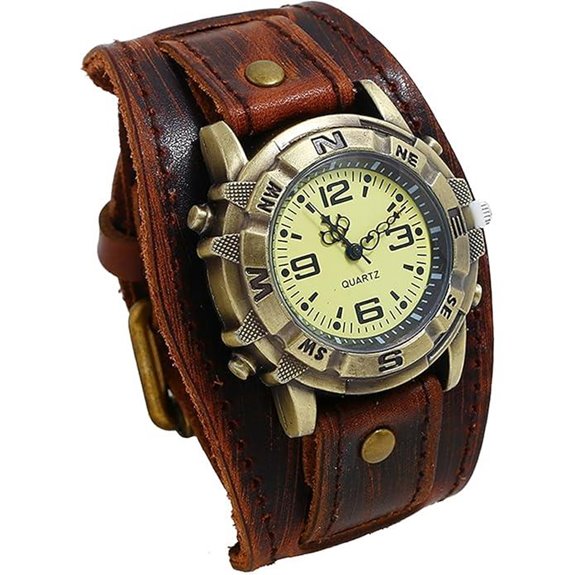 Avaner Vintage Leather Cuff Watch for Men & WoMen