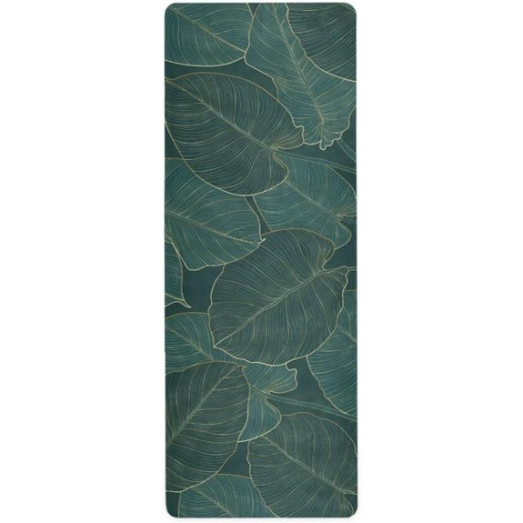 Vintage Mandalas Leaves Yoga Mat Non Slip Eco Friendly