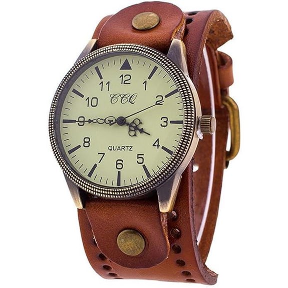 MINILUJIA Vintage Steampunk Leather Dial Men’s Watch