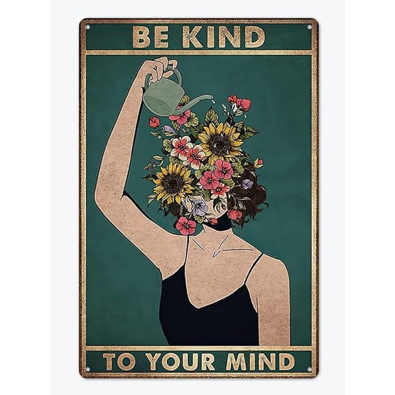 Fmcmly Be Kind Vintage Tin Wall Art Decor