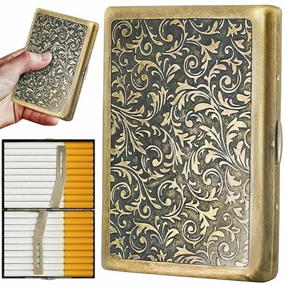 Roygra Cigarette Case 20 Capacity Vintage Zinc Alloy