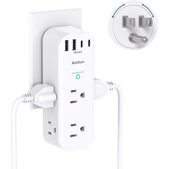 Surge Protector Wall Outlet Extender with USB Ports
