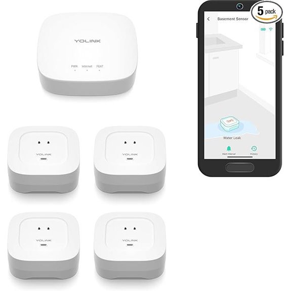 YoLink Water Leak Kit with Sensors and Alexa Compatibility