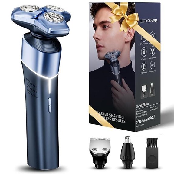 3-in-1 Electric Razor with Trimmer and Waterproof