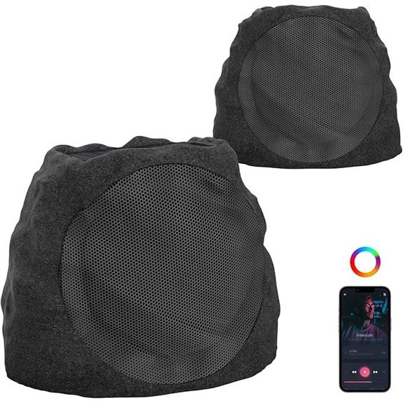 Wireless Waterproof Bluetooth Patio Rock Speakers (2 Pack)