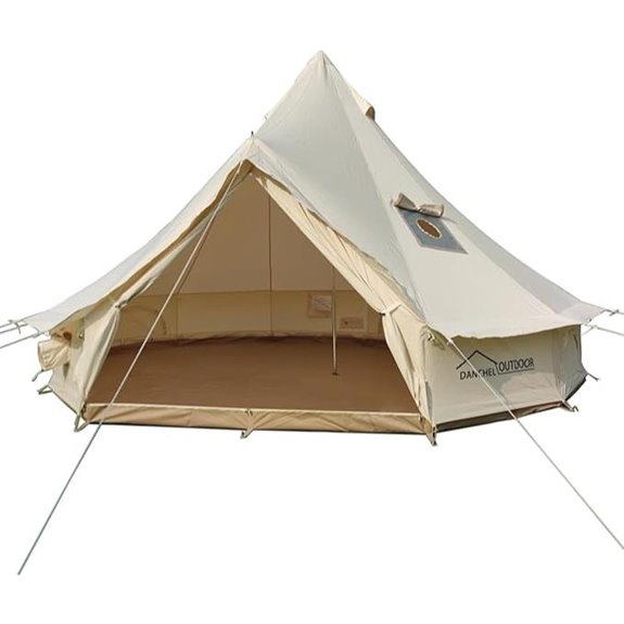 DANCHEL Waterproof Canvas Bell Tent for Family Camping