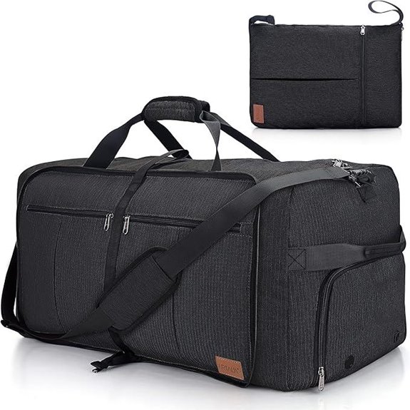120L Waterproof Foldable Travel Duffel Bag with Shoe Compartment