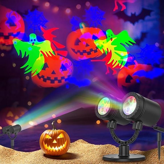 Outdoor Waterproof Halloween Projector Lights with Spiders and Bats