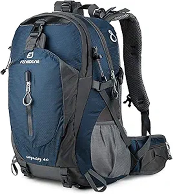 FENGDONG 40L Waterproof Outdoor Hiking Backpack