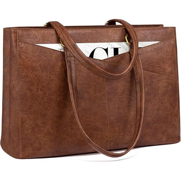 LOVEVOOK 15.6 Inch Waterproof Leather Laptop Tote