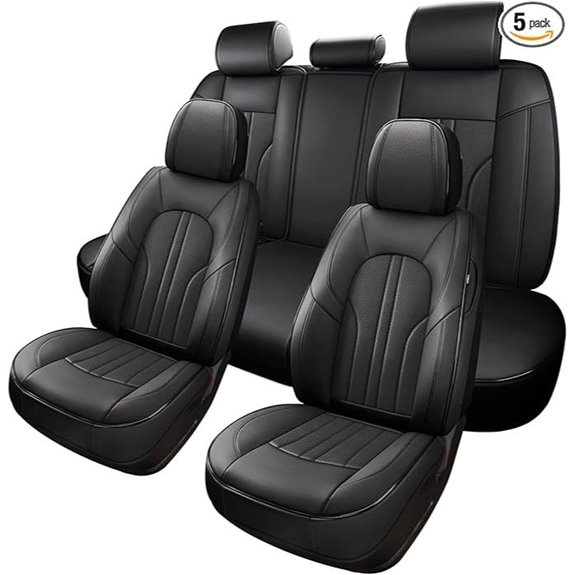 Leather Car Seat Cover Set Waterproof Universal Fit