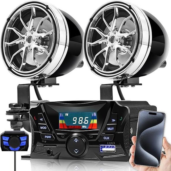 GoHawk Motorcycle Bluetooth Waterproof Speakers System