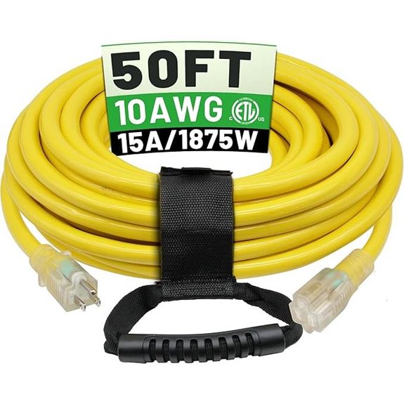 POWGRN 50Ft 10AWG Waterproof Outdoor Extension Cord