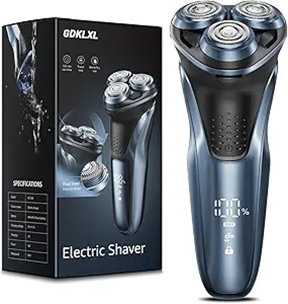 Rechargeable Waterproof Electric Razor with Trimmer