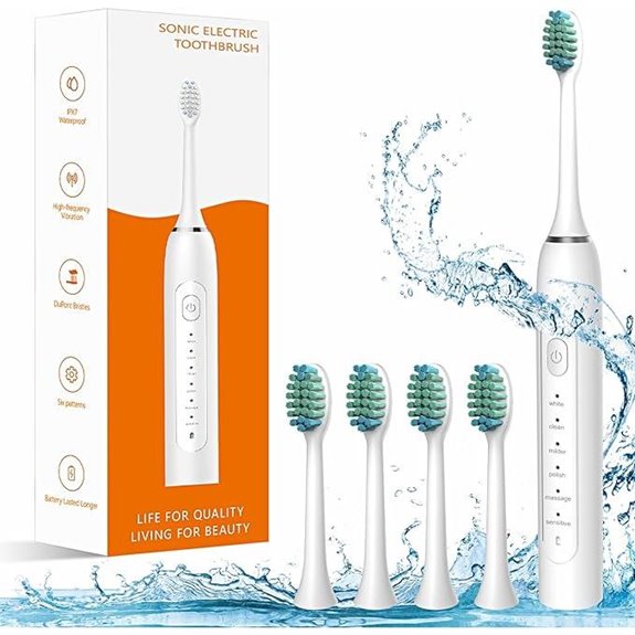 Waterproof Sonic Electric Toothbrush with 6 Modes