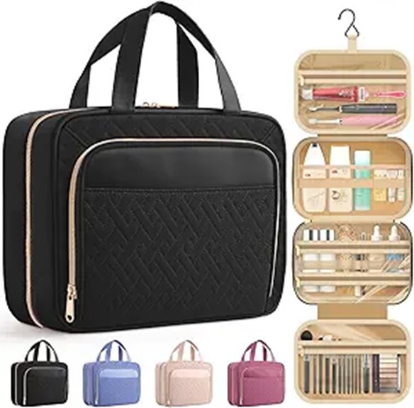 HOTOR Waterproof Travel Toiletry Bag with Hanging Hook